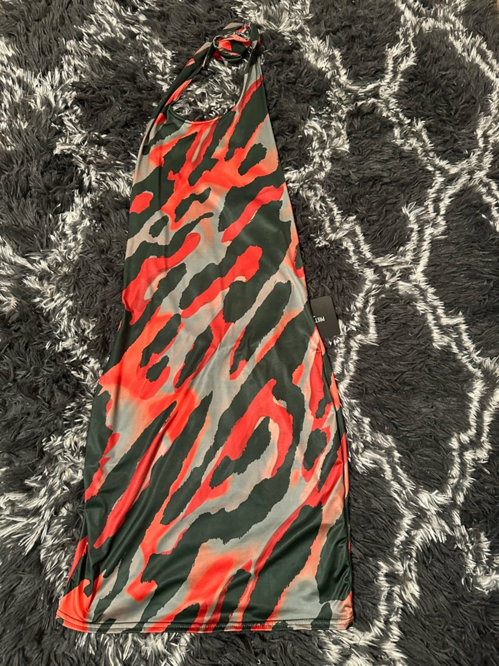 PrettyLittleThing Multicolor Animal Print Halter Bodycon Mini Dress